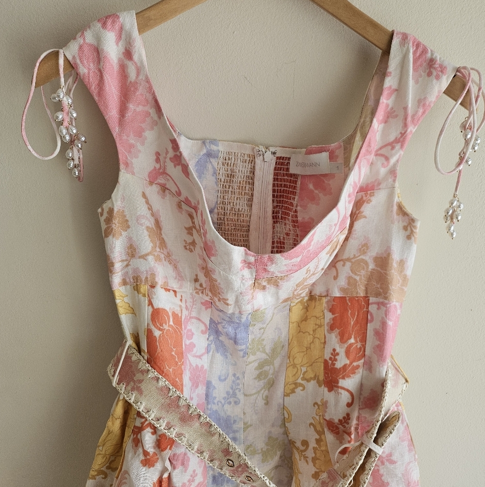 SOLD Zimmermann Postcard Spliced Mini Dress - Picture 4 of 8